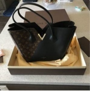 The LV Monogram Canvas Black Leather Kimono Tote Bag photo review